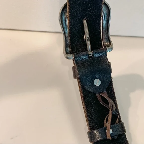 Dolce & Gabbana Black Leather Studded DG Belt With Buckle Size 38-40 Quality